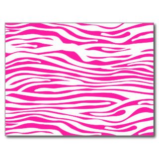 Hot Pink Zebra stripe pattern animal print Post Cards