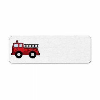 Cartoon Clip Art Firetruck Emergency Vehicle Truck Custom Return Address Labels