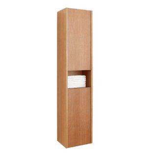Virtu USA ESC 621 CH Delmore Wall Mounted Vanity Side Cabinet, 11.8 Inch Wide, 8.9 Inch Deep, 55.1 Inch High, Chestnut Finish