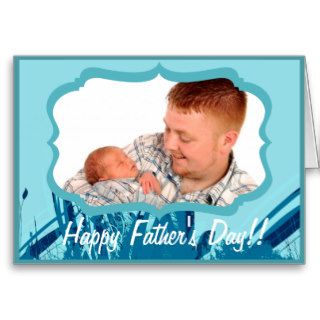 Blades of Grass Teal   Father's Day Greeting Card