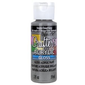 DecoArt 2 oz. Storm Cloud Grey Gloss Crafters Acrylic Paint DCAG94 3