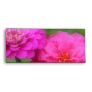 Bright Pink Zinnia Flowers Envelope