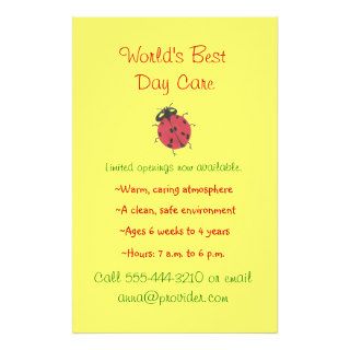 Ladybug theme child care flyer