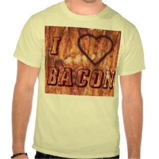 I love Bacon with Bacon Background T Shirt