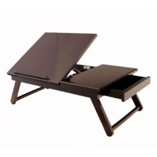 MegaHome Flip Top Lap Desk with Drawer and Foldable Legs in Espresso MH421