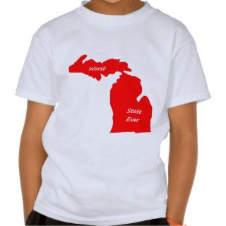 Michigan worst state ever red solid t shirt