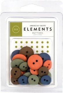 American Crafts Elements Buttons, Earth Tones