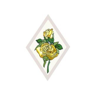 Yellow Rose Painted/Stained Glass Suncatcher F 502   Stained Glass Window Panels