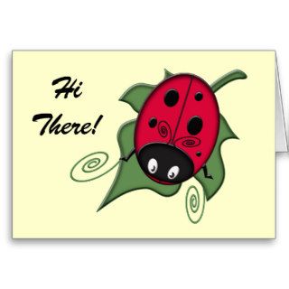 Ladybug Beetle Hello Cards