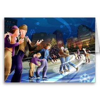 Ice Skating Christmas Card