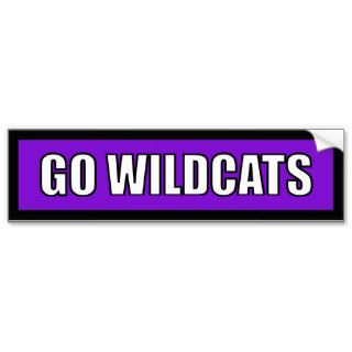 Wildcats   Black Purple White Bumper Stickers