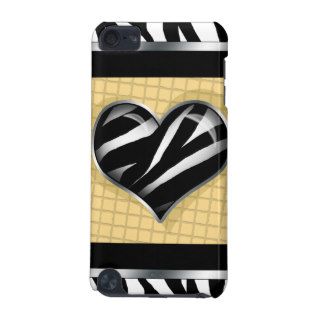 Chic My Heart   Yellow Zebra Print iPod Touch Case