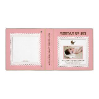 Lacey Carriage Stamp Baby's First Album (pink) 3 Ring Binder