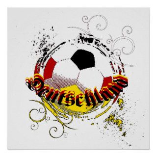 Deutschland grunge soccer ball logo poster