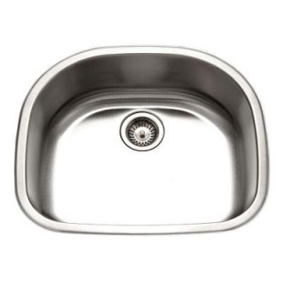 HOUZER Medallion Designer Series Undermount 23 11/16x9 0 Hole Single Bowl Kitchen Sink MS 2409