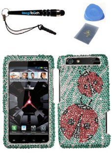 IMAGITOUCH(TM) 4 Item Combo MOTOROLA XT912 (Droid Razr) Ladybugs Full Diamond Bling Phone Hard Case Protector Faceplate Cover (Stylus pen, ESD Shield bag, Pry Tool, Phone Cover) Cell Phones & Accessories