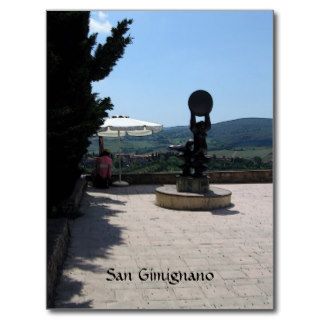 Postcard   Sculpture over San Gimignano