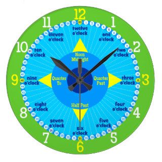 Every Second Counts   Blue & Green Learning Clock