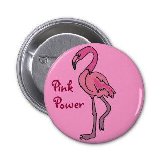 BB  Pink Power Flamingo Button