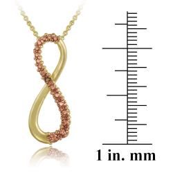 DB Designs 18k and Rose Gold over Silver Champagne Diamond Accent Infinity Necklace DB Designs Diamond Necklaces