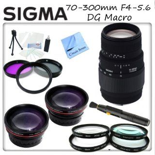 Sigma 70 300mm f/4 5.6 DG Macro Lens for Pentax AF Cameras Includes 3 Piece High Resolution Filter Kit, 4 Piece Macro Lens Set (Diopters+1+2+4+10), 0.45x Wide Angle Lens, 2x Telephoto Lens, Lens Cleaning Pen, Cleaning Kit, CS Microfiber Cleaning Cloth a