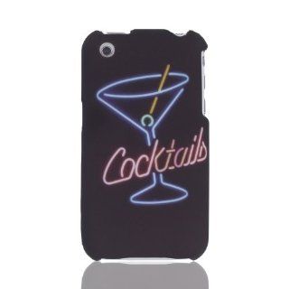 Design Cocktails Martini Bar Pub Drinks Neon Sign Art cool hard case cover for Apple iPhone 3G & 3GS Cell Phones & Accessories