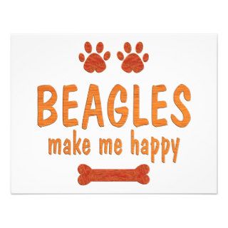 Beagles Make Me Happy Personalized Announcement