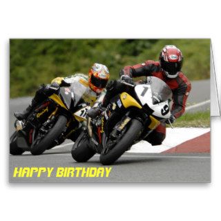Motorcycle racing birthday card