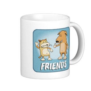 Cute coffee mug Cat and Dog Friends