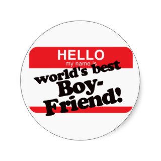 Hello My Name Is World's Best Boyfriend Stickers