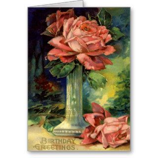 Vintage Rose Birthday Card