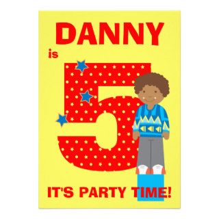 Boy' customised age/name birthday party invitation