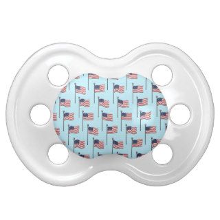 Patriotic USA Red White & Blue Flag Stripe Print Pacifiers