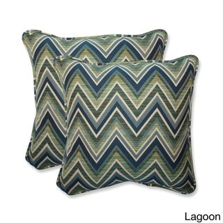 Pillow Perfect 18.5 inch Throw Pillow with Sunbrella Chevron Fabric (Set of 2) Pillow Perfect Outdoor Cushions & Pillows