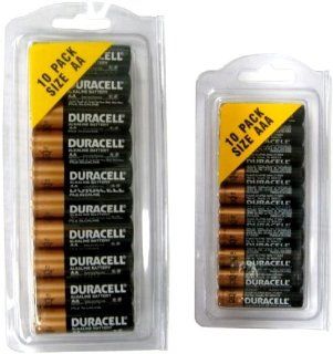 TWO TEN PACKS DURACELL COMBO 10 AA & 10 AAA DURACELL ALKALINE COPPERTOP BATTERIES Health & Personal Care