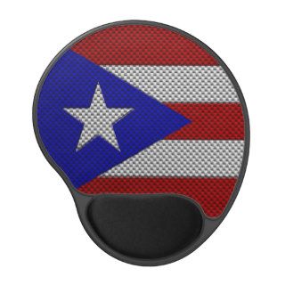 Flag of Puerto Rico with Carbon Fiber Effect Gel Mouse Mats