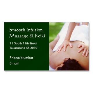 Massage hands on back photo business card
