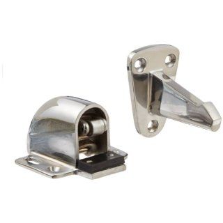 Rockwood 494.26 Brass Wall Mount Automatic Door Holder with Stop, Polished Chrome Plated Finish, 3 3/4" Wall to Door Projection, Includes Fasteners for Use with Solid Wood Doors and Drywall/Plaster Walls Industrial Hardware Industrial & Scientif