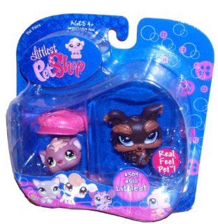 Littlest Pet Shop Littlest Pet Pair Portable Collectible Gift Set   Yorkie Dog (#509) and Guinea Pig (#510) Toys & Games