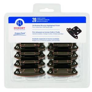 Hickory Hardware Oil Rubbed Bronze Surface Self Closing Flush Hinges (20 Pack) VP244 OBH