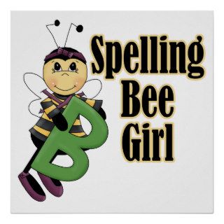 spelling bee girl bumble bee cartoon posters