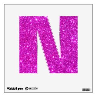 Pink Glitter Sparkle Wall Decal Letter Alphabet N