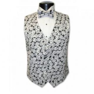 Vegas Black and White Dice Tuxedo Vest and Bow Tie Size XXLarge at  Mens Clothing store Apparel Belts