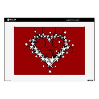 tattoos_008(1) BLACK WHITE RED LOVE HEART TATTOO Laptop Skin
