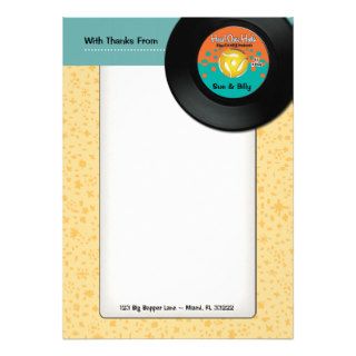 Rock Around the Clock Shower Thank You Notes Invite