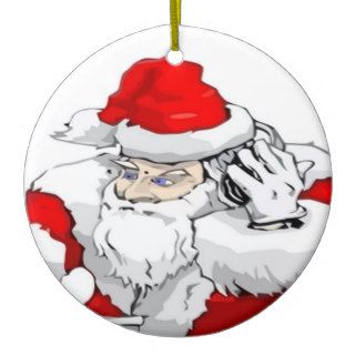 DJ Santa Claus Mixing The Christmas Party Track Christmas Tree Ornament