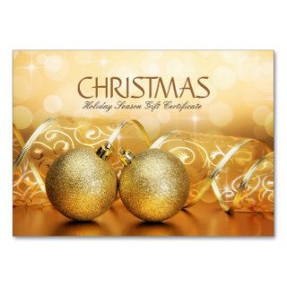 Blank Customizable Christmas Gift Certificate Business Card Template
