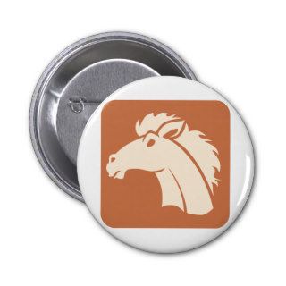Brown Horse Icon Pinback Buttons