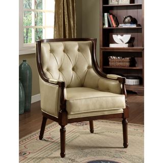 Furniture of America Classic Tufted Leatherette Accent Chair Furniture of America Chairs