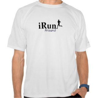 iRun Around Humorous Running T Shirt for Men